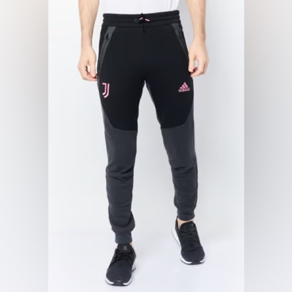 Men’s Adidas Juventus Black Gray Joggers with Pink Details | Size S - Picture 1 of 17